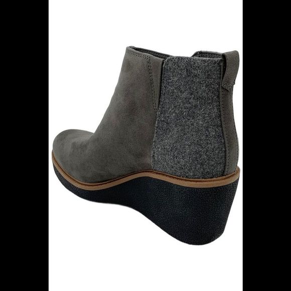 Dr. Scholl's Women's Amber Wedge Booties Gray Fabric - Medium - Picture 3 of 3